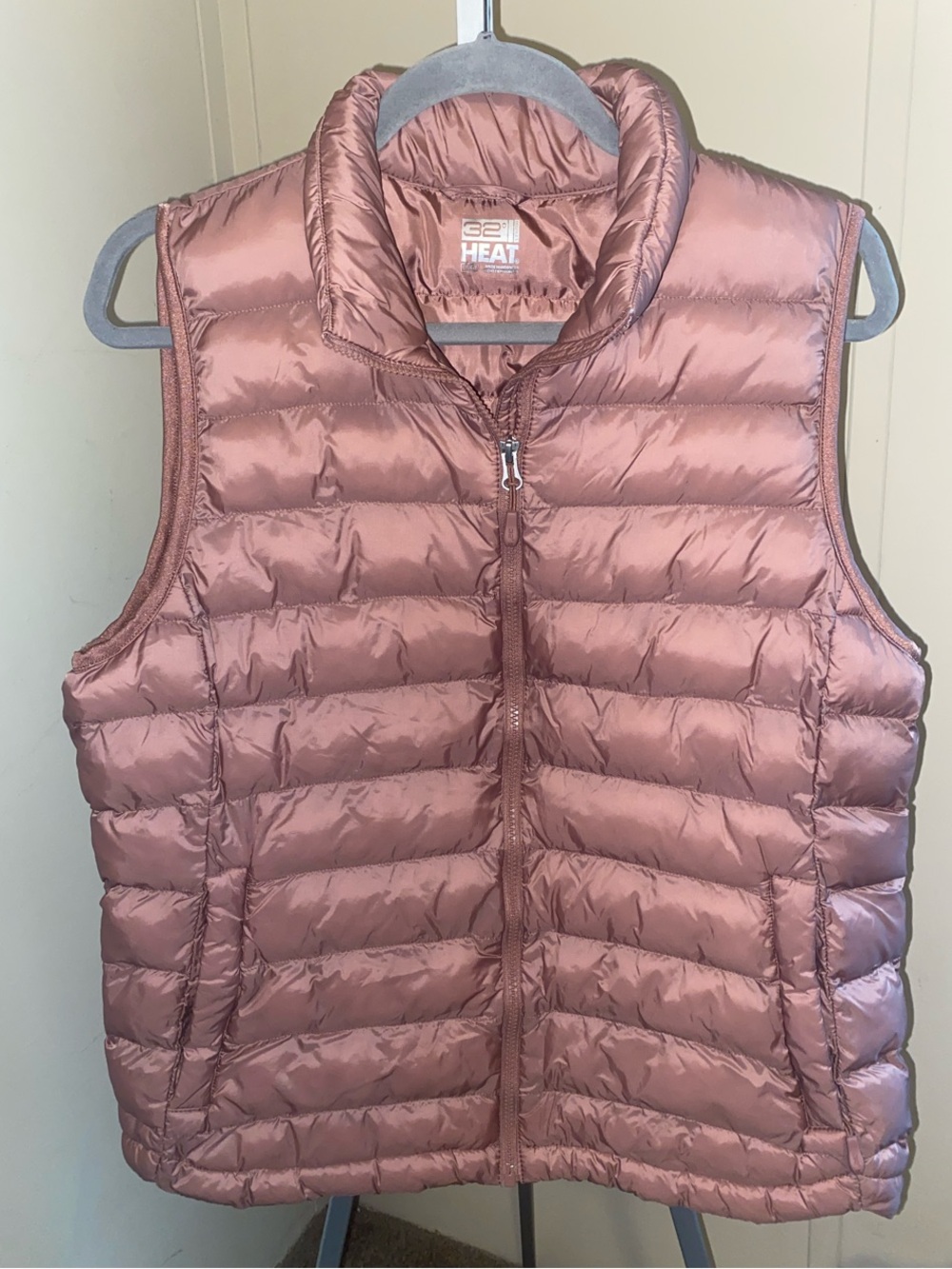 32 Degrees Women's Dusty Rose Packable Quilted Puffer Vest